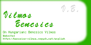 vilmos bencsics business card